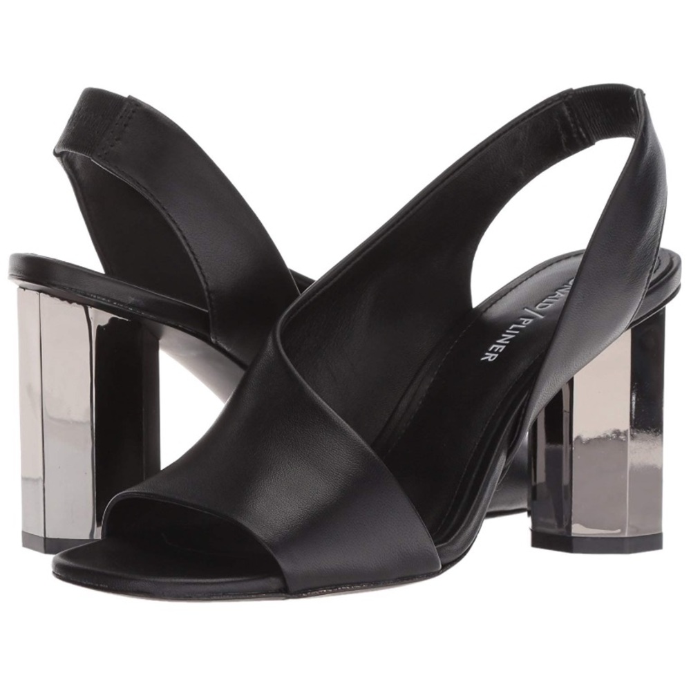 Donald Pliner Black Leather Heels-Size 10